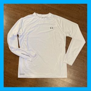 Under Armour Men Fitted HeatGear LongSleeve White Thermal Mesh Shirt Size 2XL